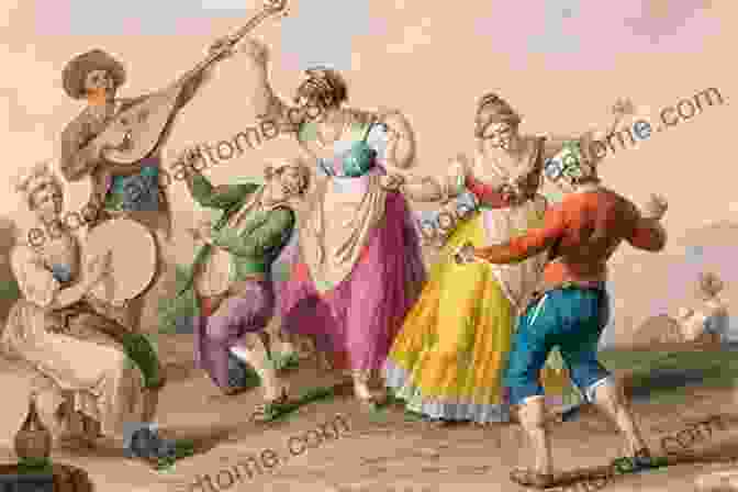 A Group Of People Playing Music And Dancing In A Medieval Village Square. MEDIEVAL INSPIRATION FOR A PICTORIAL JOURNEY