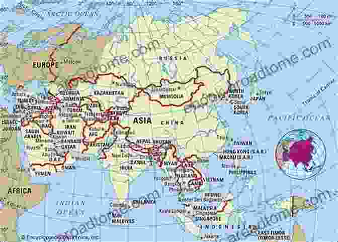 Map Of Asia, Showcasing Its Vastness And Diverse Geography Children Learn Geography Of Asian And Oceania: 50+ Flags Maps Capital Cities For Asian And Oceania Countries China India Japan Iran Iraq Singapore Korea Pakistan Israel Saudi Australia