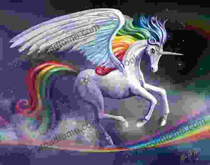 Mystical Unicorn Surrounded By A Swirling Rainbow, Created Using Advanced Photoshop Techniques. Create Apply Rainbows Adobe Photoshop (Adobe Photoshop Made Easy By Wendi E M Scarth 11)