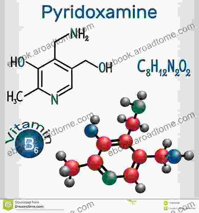 Pyridoxine (Vitamin B6) Molecule, Essential For Regulating Mood, Reducing Anxiety, And Supporting Cognitive Function. BASIC GUIDE TO VITAMINS FOR STRESS RELIEF: Everything You Need To Know On How Vitamins Relieve Stress